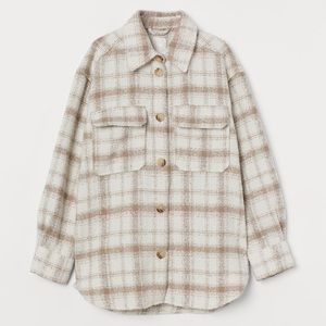 NWT | hm plaid tweed shacket